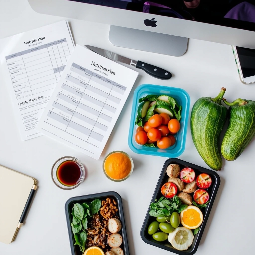 Personalisierter Ernährungsplan auf Schreibtisch